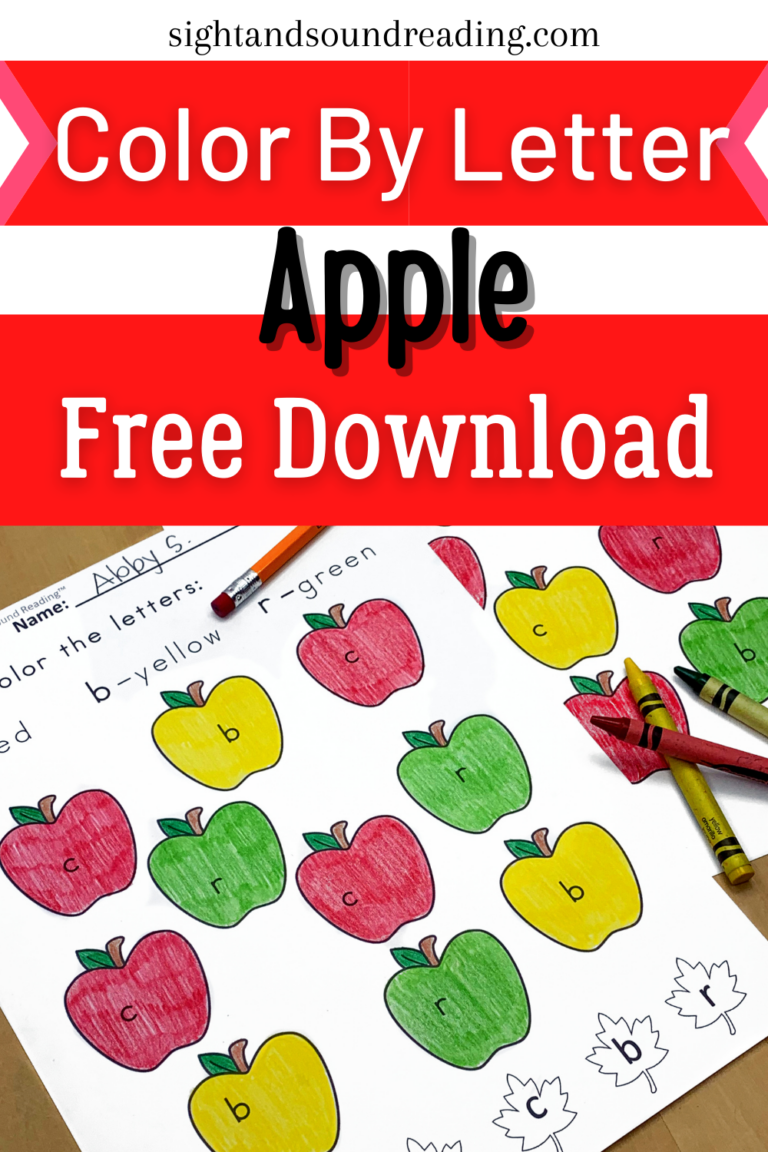 Color by Letter Fall Apple Activity