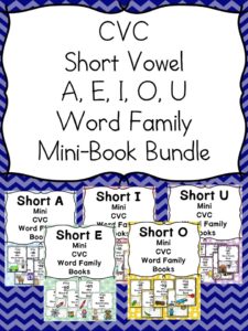 Short Vowel word family books: A bundle of mini-books to help teach short vowel word families