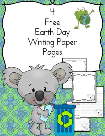 Earth Day Writing Paper - 4 free pages for different levels of students from preschool and kindergarten and beyond. 