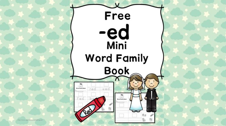 2 Free CVC ED Family Worksheets -Make a minibook!