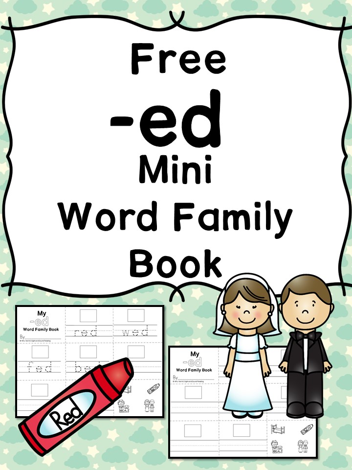 Teach the ed CVC word family using these ed cvc word family worksheets. Students make a mini-book with different words that end in 'ed'. Cut/Paste/Tracing Fun