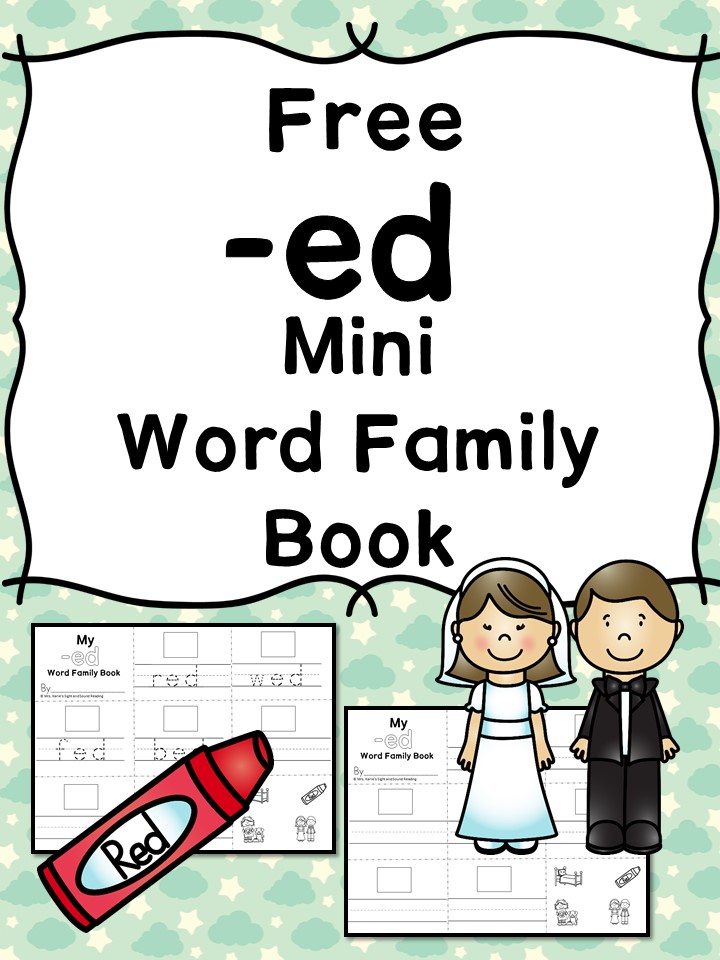 Ed Cvc Word Family Worksheets Teach The Ed Word Family Ending