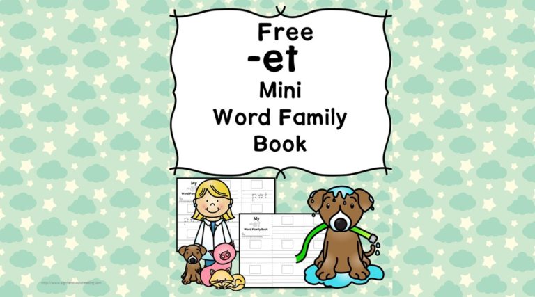 2 Free CVC ET Family Worksheets-Make a minibook!