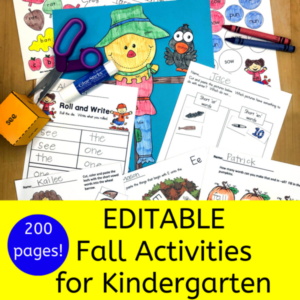 Editable Fall Worksheet Pack