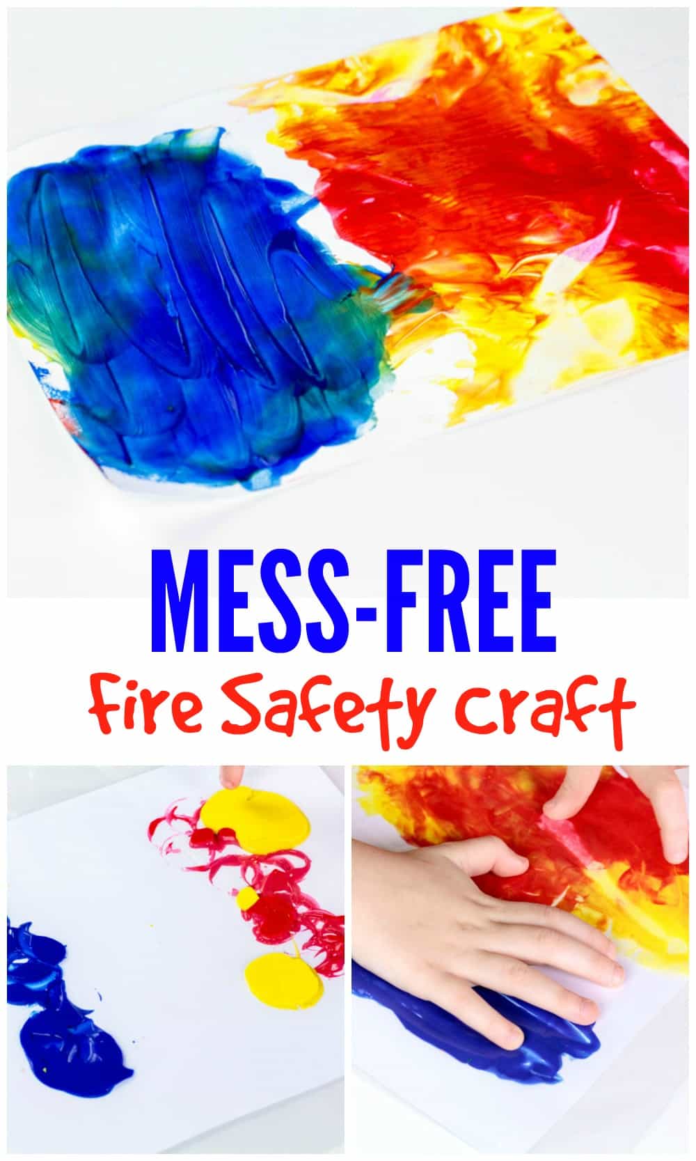 Fire Safety Craft: Fun, easy, mess free craft for preschool or kindergarten to help teach about fire and fire safety.