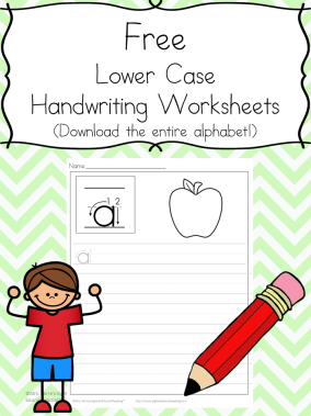 Free Handwriting Sheets: Download the entire alphabet at one time. Linked to an entire series of free handwriting worksheets. Help your child learn to write!