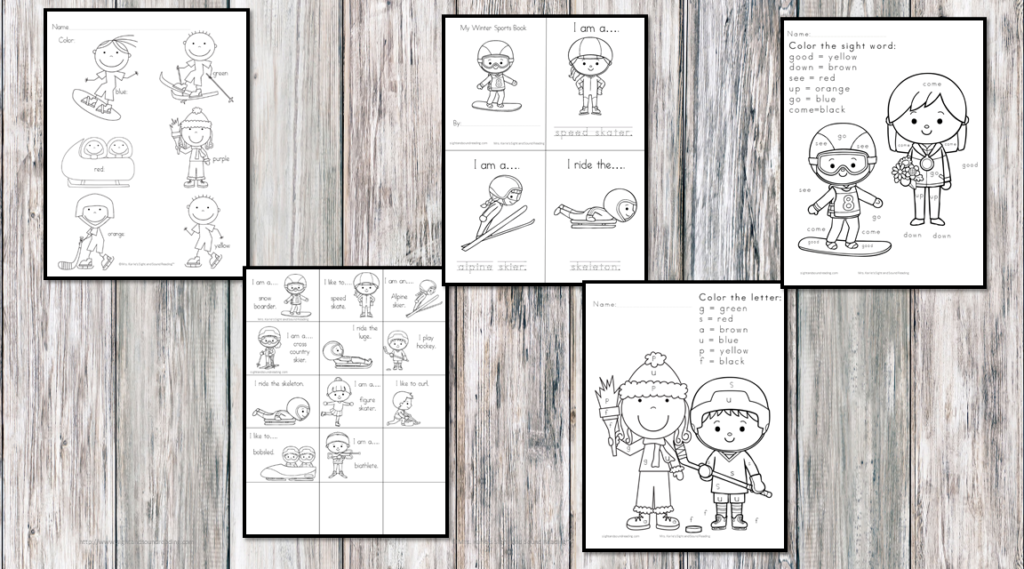 Free Winter Sports Coloring Pages - from Skiiing to skeleton, these coloring pages will help teach winter sports to little people. 