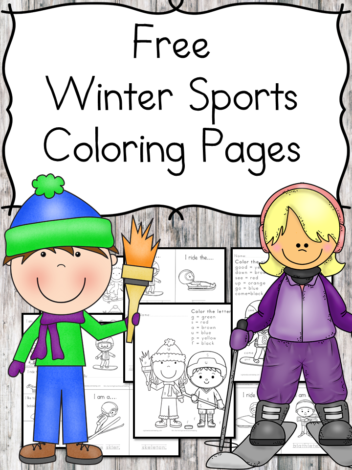 Free Winter Sports Coloring Pages - from Skiiing to skeleton, these coloring pages will help teach winter sports to little people. 