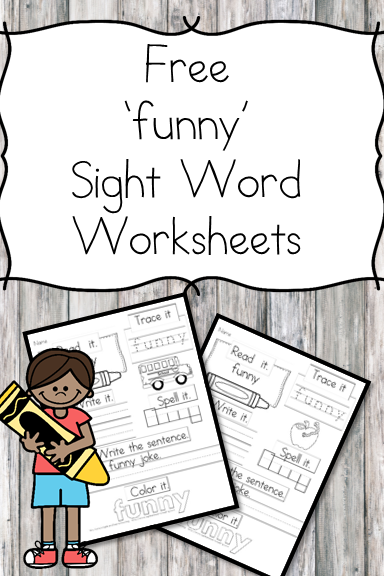 Funny Sight Word Worksheets -for preschool, kindergarten, or first grade - Build sight word fluency with these interactive sight word worksheets