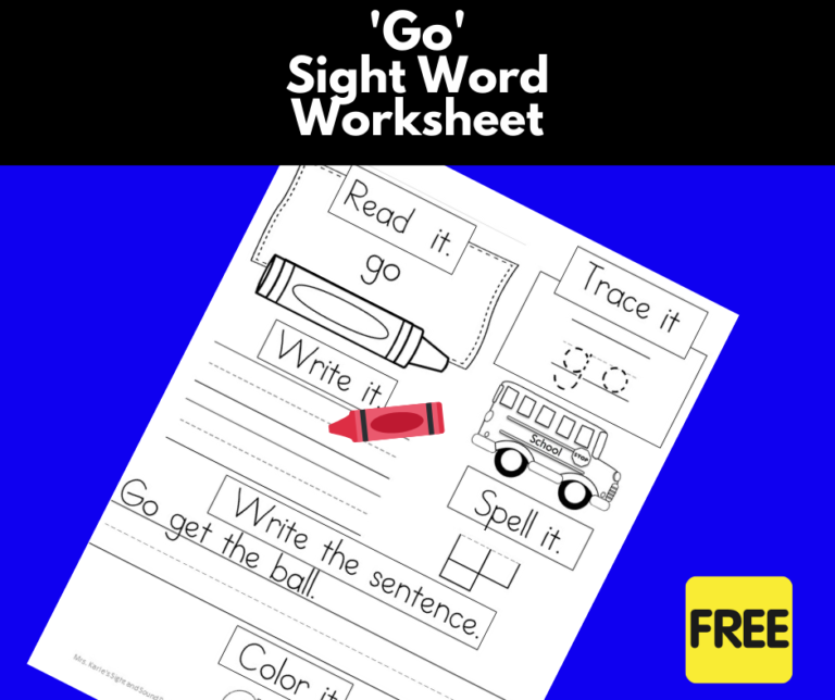 “Go” Sight Word Page -Free and easy download!