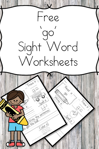 Go Sight Word Worksheets -for preschool, kindergarten, or first grade - Build sight word fluency with these interactive sight word worksheets