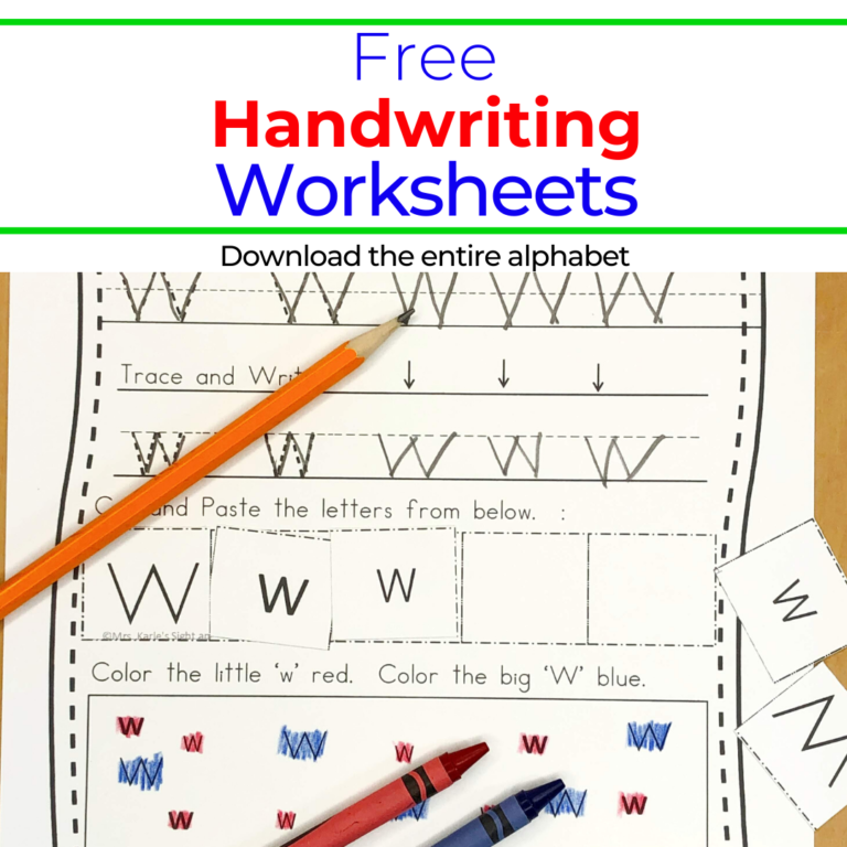 26 Free Handwriting Printable Worksheets for Kindergarten