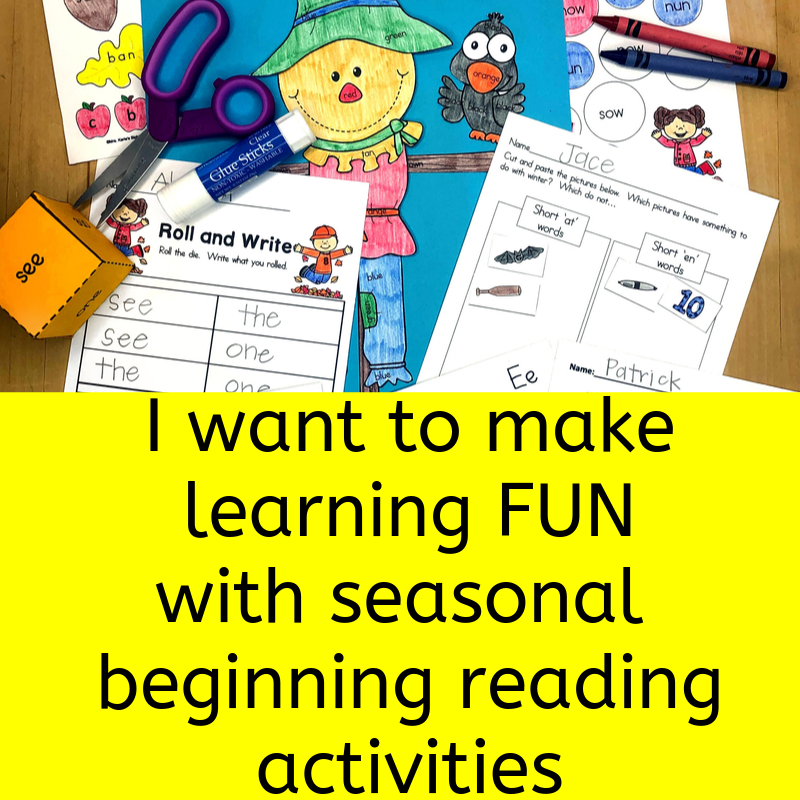 Want to find fun beginning reading seasonal activities