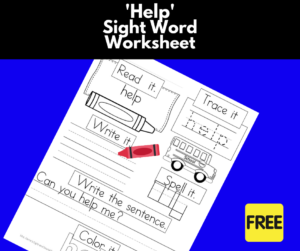 Help Sight Word Worksheet