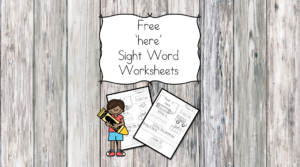 here Sight Word Worksheets -for preschool, kindergarten, or first grade - Build sight word fluency with these interactive sight word worksheets