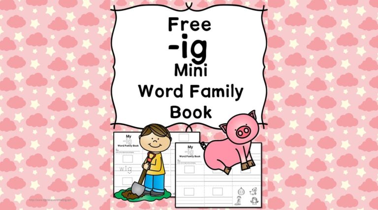 2 Free CVC IG Word Family Worksheets-Make a minibook!