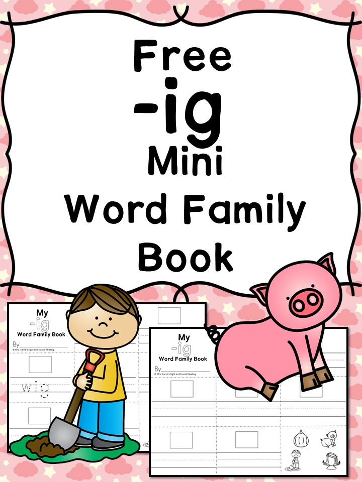 Teach the ig word family using these ig cvc word family worksheets. Students make a mini-book with different words that end in 'ig'. Cut/Paste/Tracing Fun
