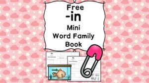 Teach the in word family using these in cvc word family worksheets. Students make a mini-book with different words that end in 'in'. Cut/Paste/Tracing Fun