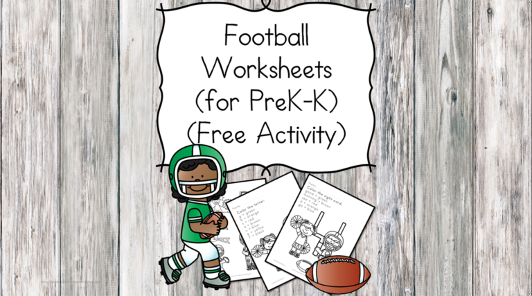 Kindergarten Football Worksheets