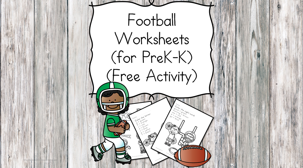 Kindergarten Football Worksheets