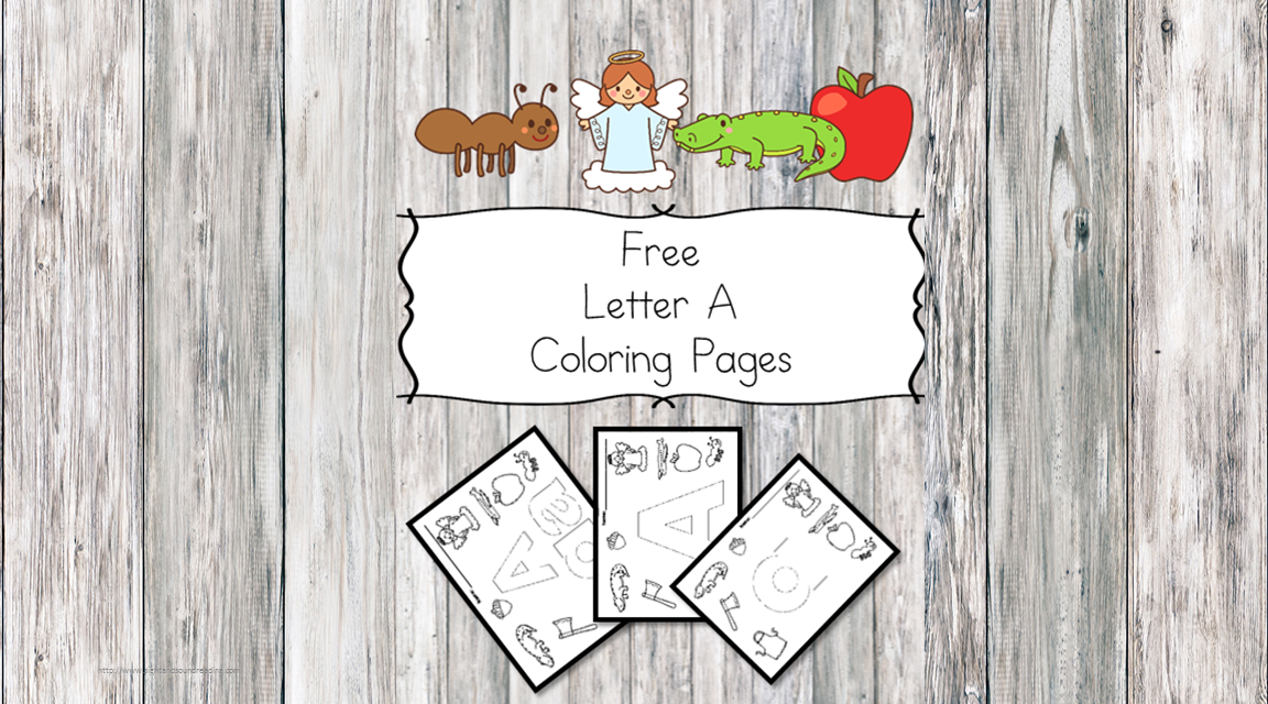 Free Letter A Coloring Pages for Preschool or Kindergarten