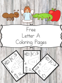 Free Letter A Coloring Pages for Preschool or Kindergarten