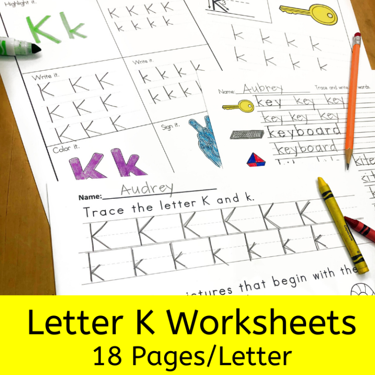 18 Free Letter K Beginning Sound worksheets: Easy download!