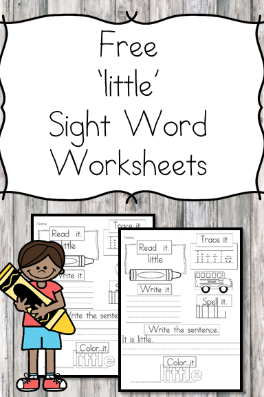 little Sight Word Worksheet -for preschool, kindergarten, or first grade - Build sight word fluency with these interactive sight word worksheets