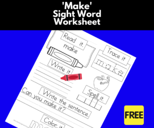 sight word of worksheet Make Sight Word Worksheet