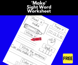 Make Sight Word Worksheet