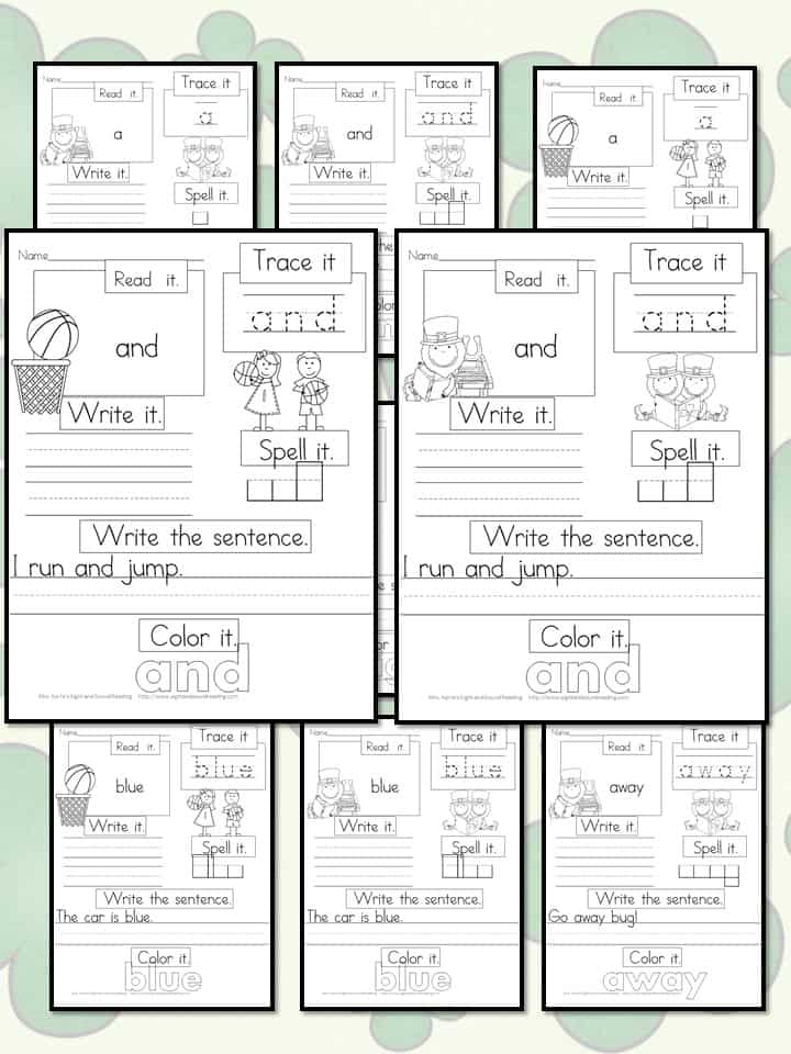 Get a free sample of our March Sight Word Worksheets. These worksheets contain leprechauns and basketball players on the. Ten free pages included