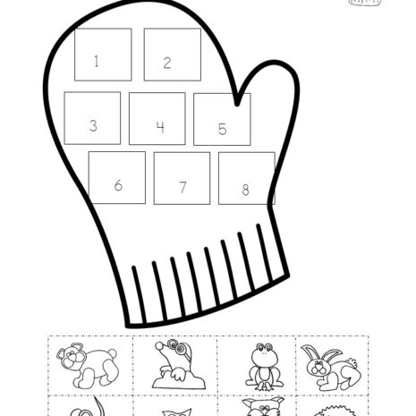 Printable activities for the Mitten for preschool/Kindergarten