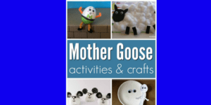 Mother Goose inspired crafts and activities for a Mother Goose theme in preschool or kindergarten.