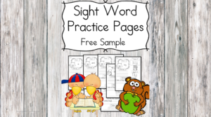 sight word of worksheet Fall Sight Word Practice Pages ...with turkeys and squirrels. Great for preschool or Kindergarten.