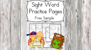 Fall Sight Word Practice Pages ...with turkeys and squirrels. Great for preschool or Kindergarten.