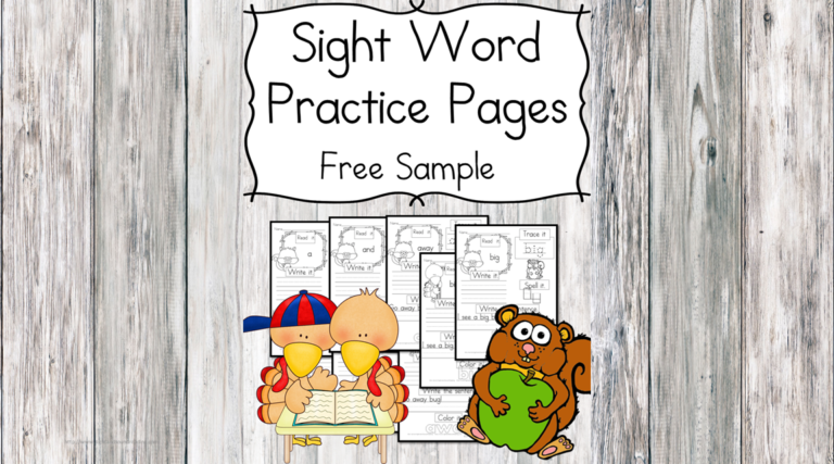 Fall Sight Word Practice Pages