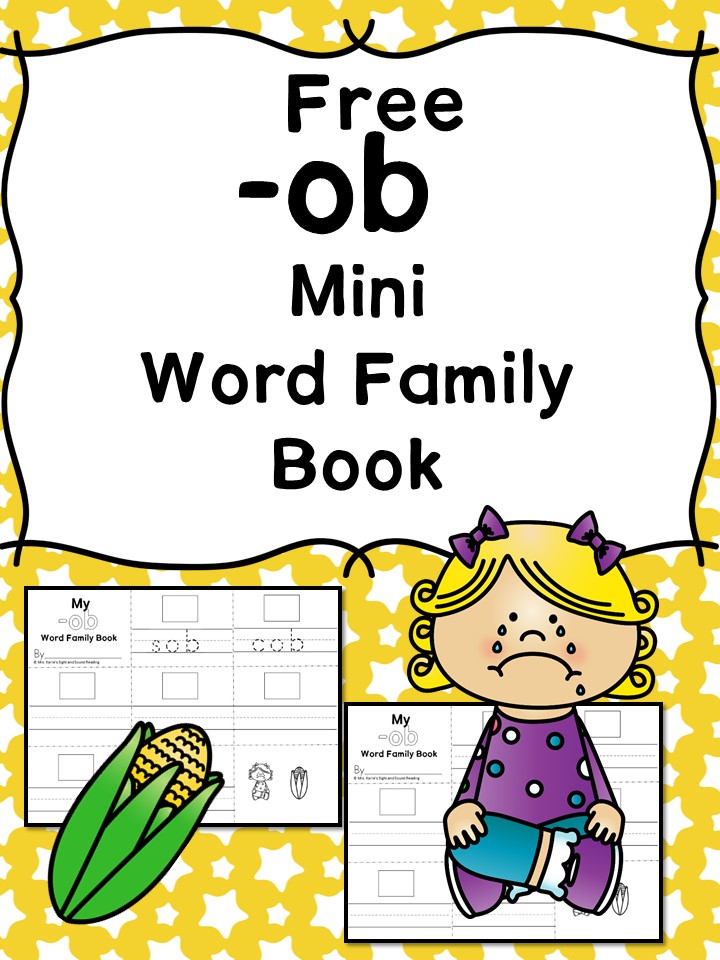 Teach the ob word family using these ob cvc word family worksheets. Students make a mini-book with different words that end in 'ob'. Cut/Paste/Tracing Fun