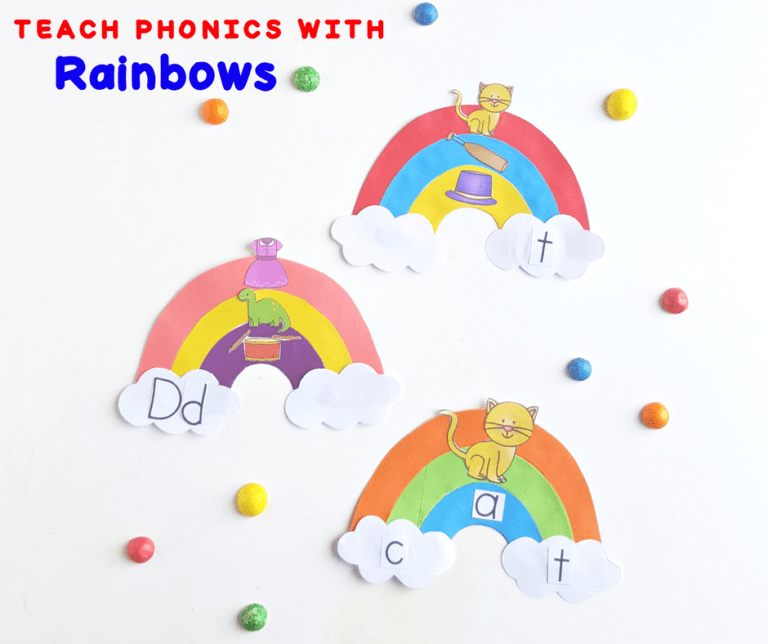 Teaching Phonics with Rainbow Word Families:  Craft and Free Download