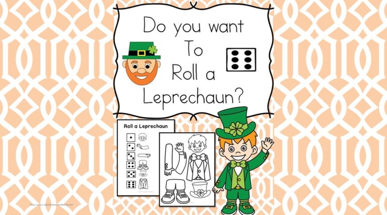 Free Roll a Leprechaun – St. Patrick’s Day Kindergarten Worksheets