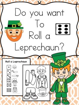 Do you want to roll a leprechaun? Free activity plus more St Patrick Day Kindergarten Worksheets too! 