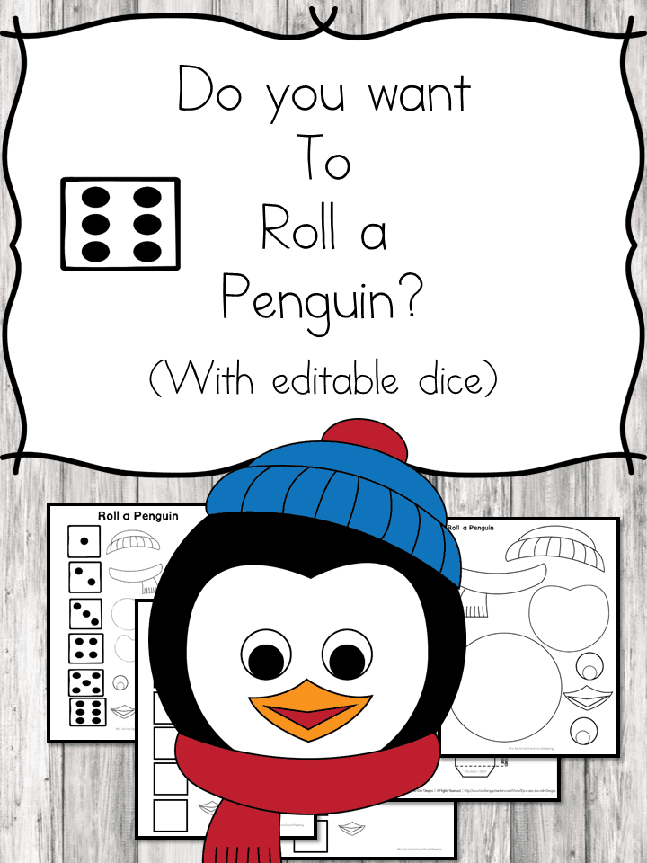 Do you want to roll a penguin? Cute fun cut/paste activity for preschool or kindergarten. Contains editable die. 