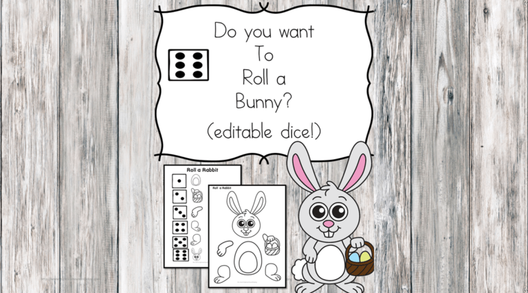 Do you want to Roll a bunny? – Roll and Bunny Printable dice game!