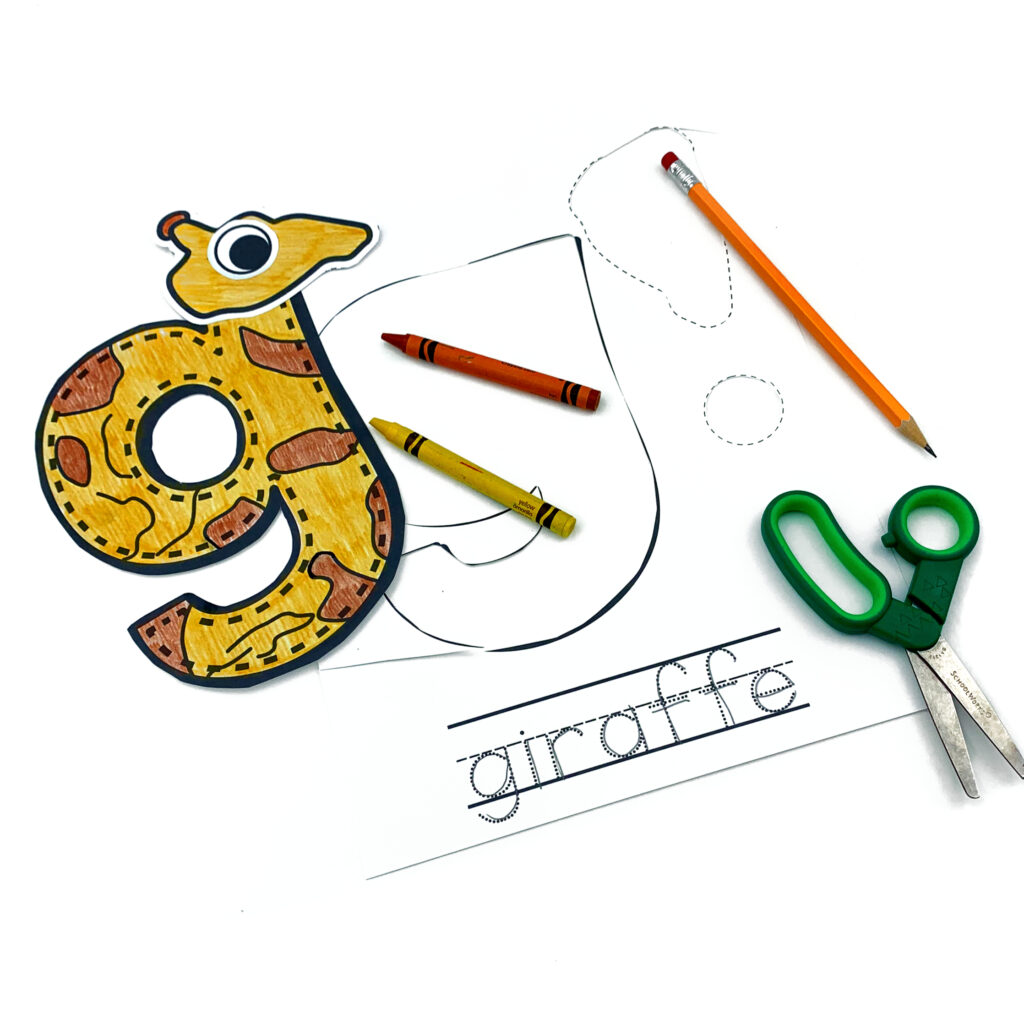 Lower Case Letter g Animal Alphabet Craft