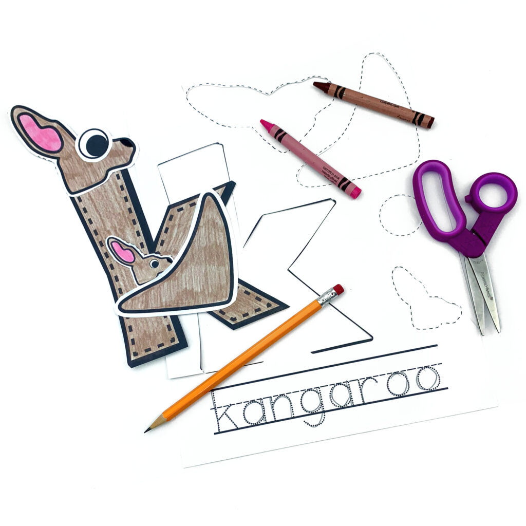 Lower Case Letter k Animal Alphabet Craft