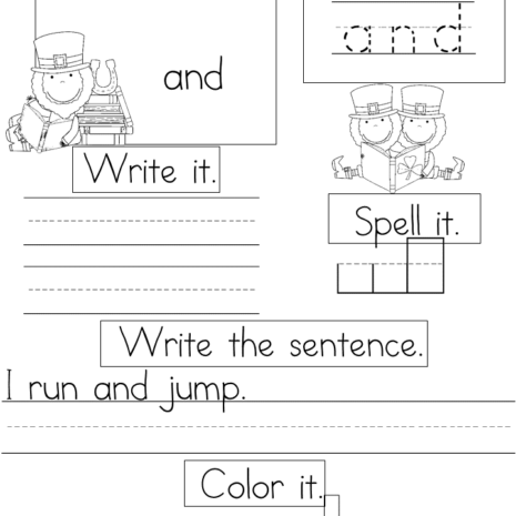 Sample Sight Word Worksheets