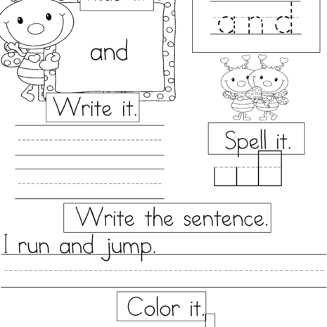 Sample Sight Word Worksheets