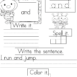 Sample Sight Word Worksheets