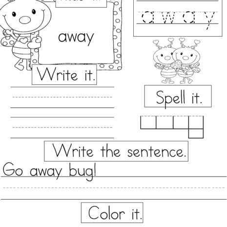 Sample Sight Word Worksheets