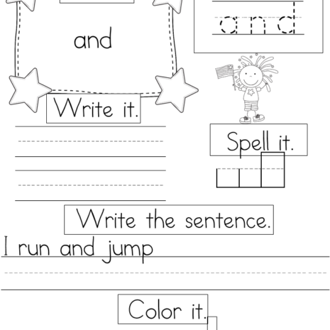 Sample Sight Word Worksheets