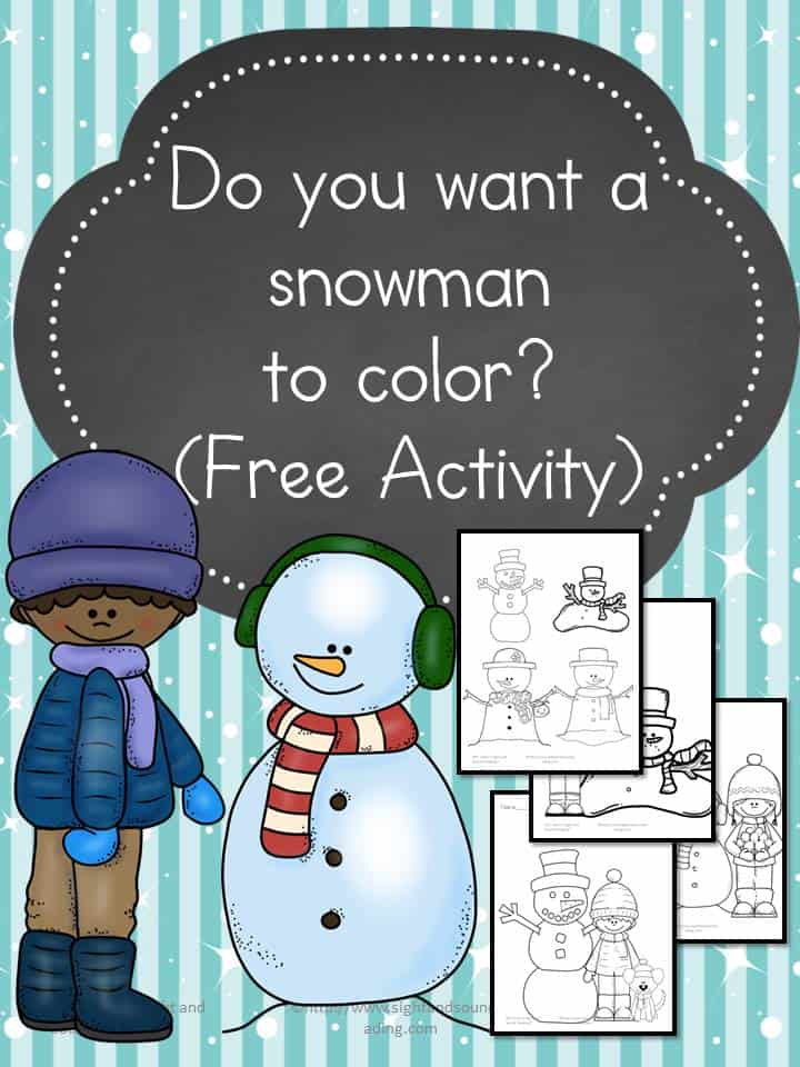 Snowman to Color -It's snowman time! We have all you need to build a snowman, and a snowman to color too!